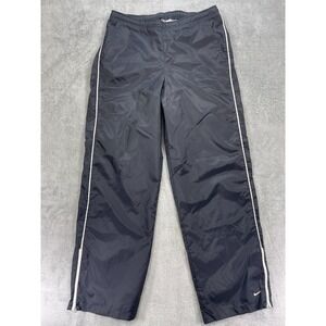VTG Retro Nike Track Pants Boys Large 12-14 Black Piping Performance Ankle Zip